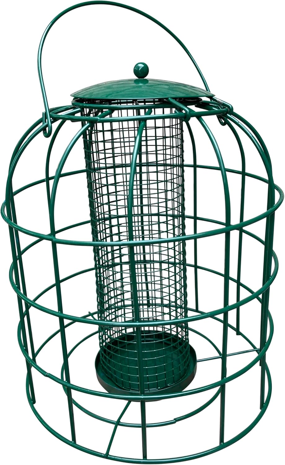 Garden Guru Squirrel Proof Bird Feeder – Outdoor Caged Mesh Seed Peanut Hanging Bird Feeder for Small Wild Birds – Premium Coated Steel & Metal Seed Guard - Chew Proof, Weather Resistant