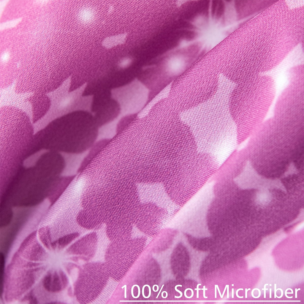 PERFEMET Twin Gradient Pink Purple Glitter Comforter Set for Girls G137325