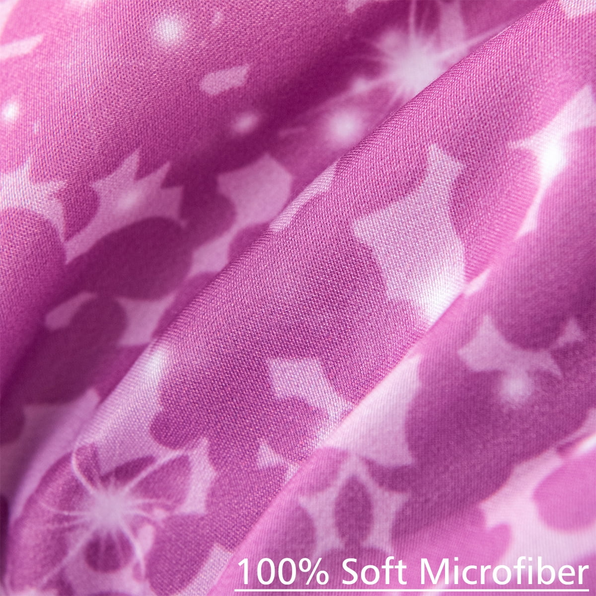 PERFEMET Twin Gradient Pink Purple Glitter Comforter Set for Girls G137325