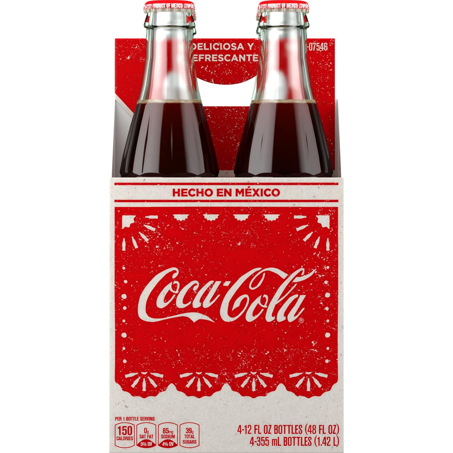 Coke de Mexico Glass Bottles 12 Fl Oz Pack of 4 R947956