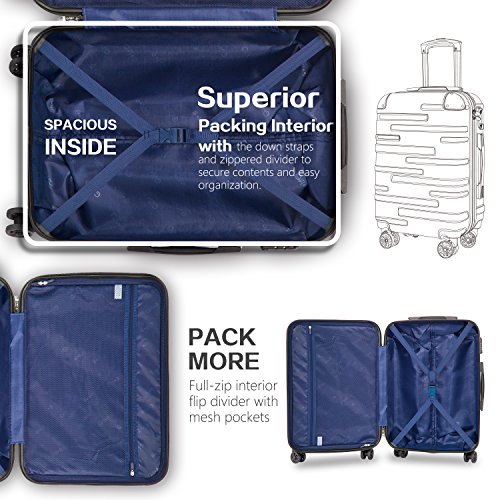 Coolife Luggage Expandable Suitcase 3 Piece Set with TSA Lock Spinner B704565