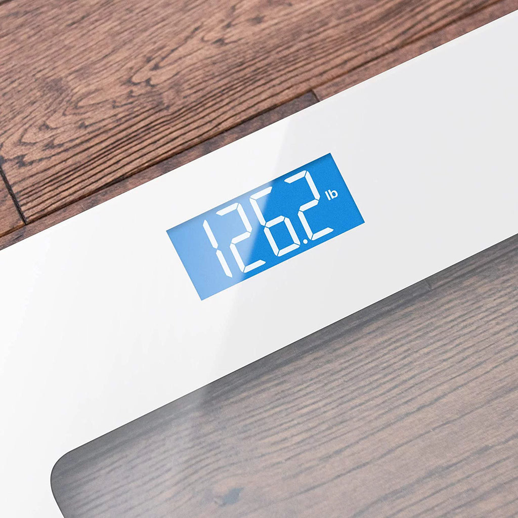 Greater Goods Digital Bathroom Scale, White Glass Body Weight Scale J41939