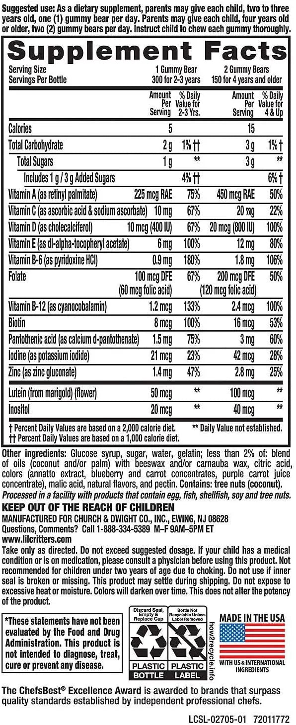 Lil Critters Gummy Vites Multi Vitamin & Mineral, 300 Gummies T8180