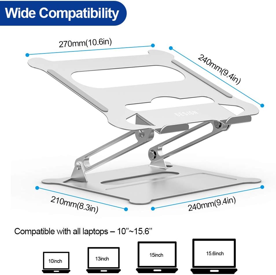 BESIGN LS05 Aluminum Laptop Stand, Ergonomic Adjustable, Silver W972