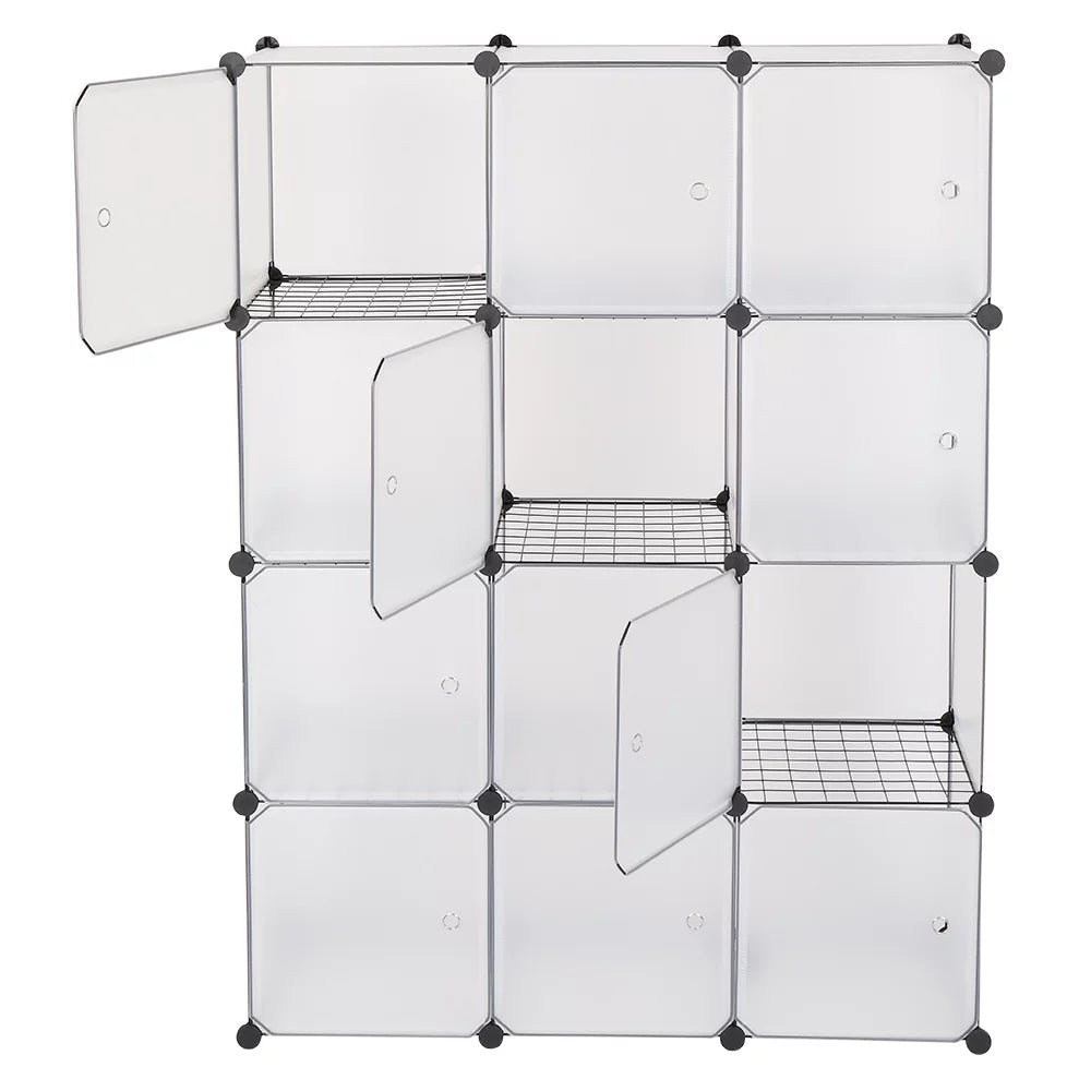 12-Cube Bookshelf Closet Organizer Storage Shelves, White E119