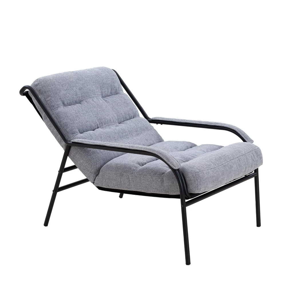 Navy Blue Lounge Recliner Chair with Metal Frame and Removable Cushion Y7150