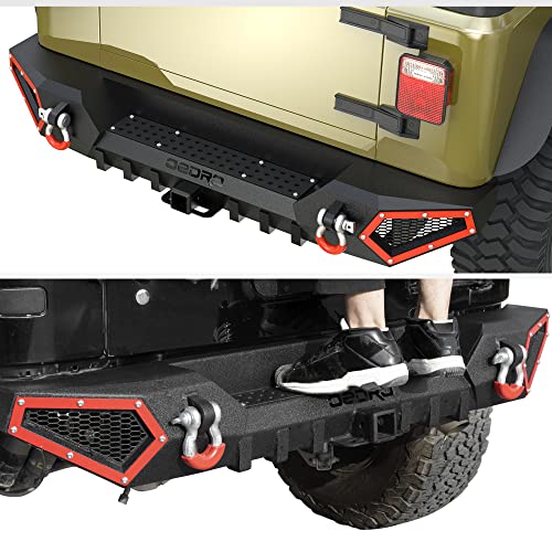 OEDRO Front Bumper for 87-06 Jeep Wrangler TJ YJ LJ with Winch Plate & LED Lights D975