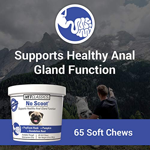 Vet Classics No Scoot Dog Supplements for Healthy Anal Gland Function – 120 Soft Chews K4311