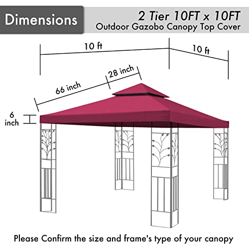 Gazebo Canopy Replacement Top 10x10 FT Grey R8604