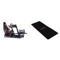 Next Level Racing F-GT Elite Formula and GT Aluminum Profile Simulator Cockpit iRacing Edition (NLR-E012) - PC and Next Level Racing Floor Mat (NLR-A005)