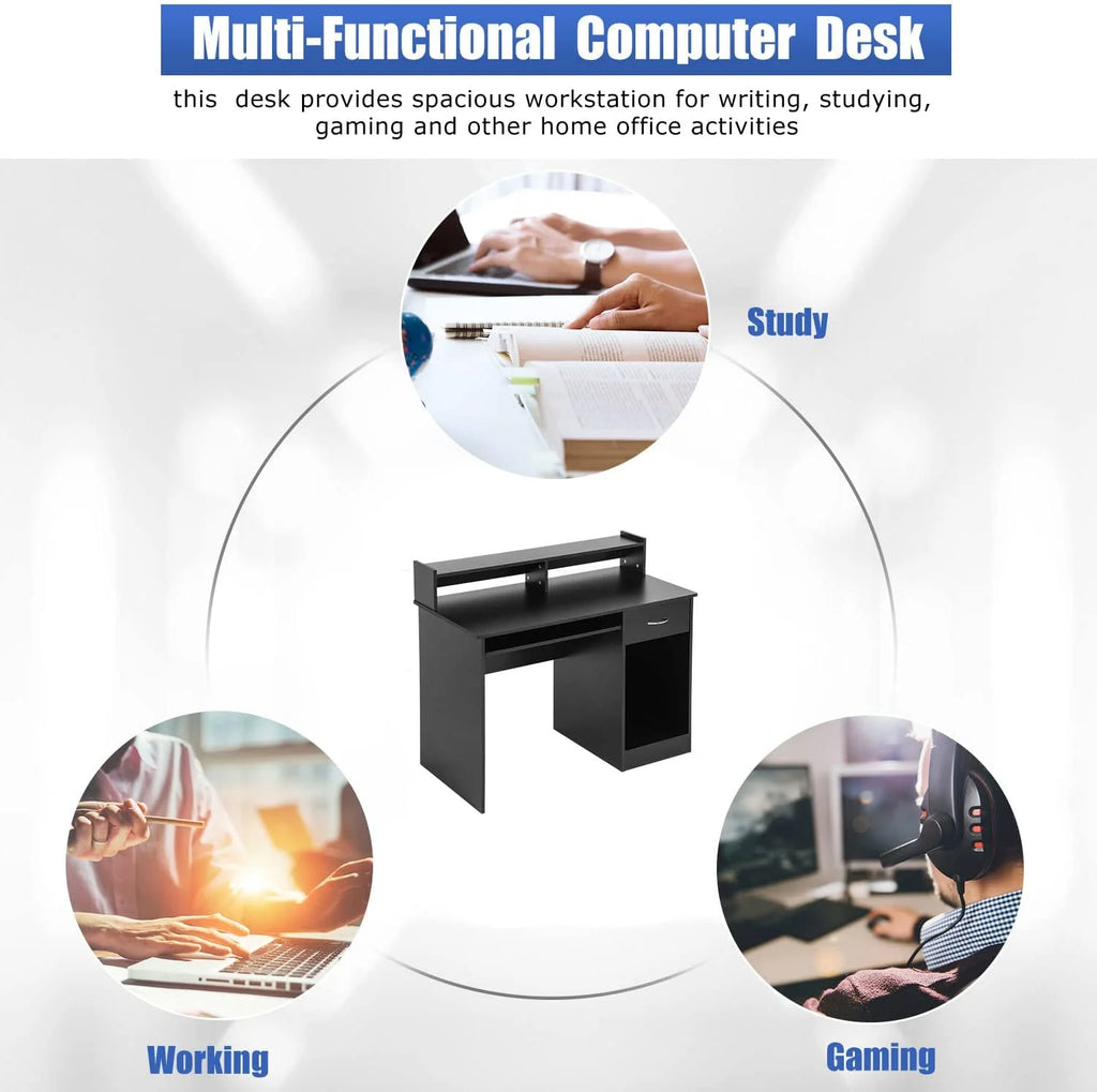YRLLENSDAN 43" Small Desk with Drawer and Keyboard Tray E5694