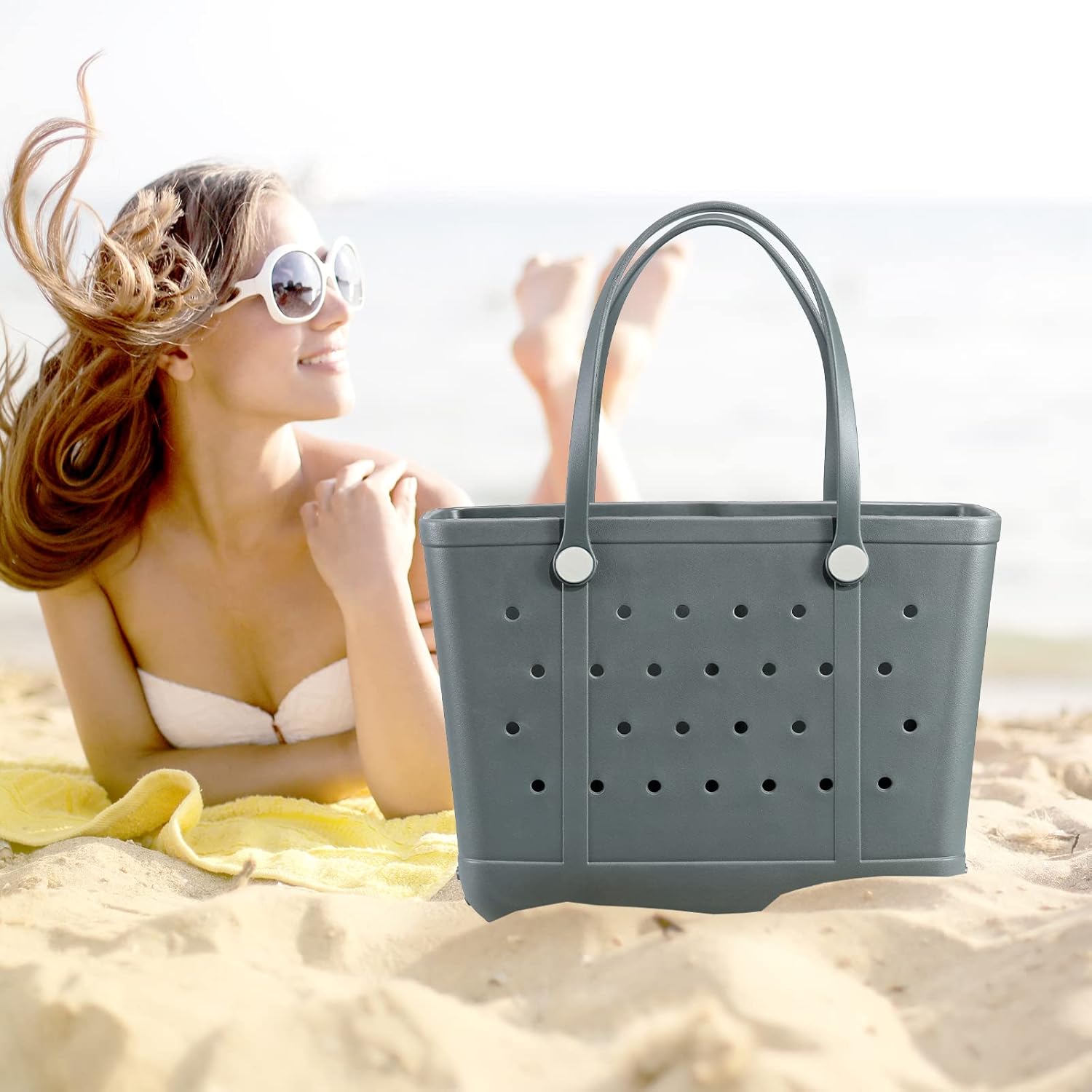 X Large Rubber Beach Bag Waterproof Sandproof Tote A137