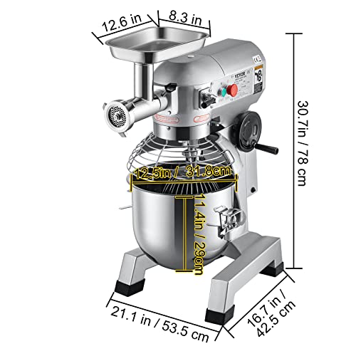 VEVOR Commercial Food Mixer 8.5Qt 450W with Stainless Steel Bowl O794