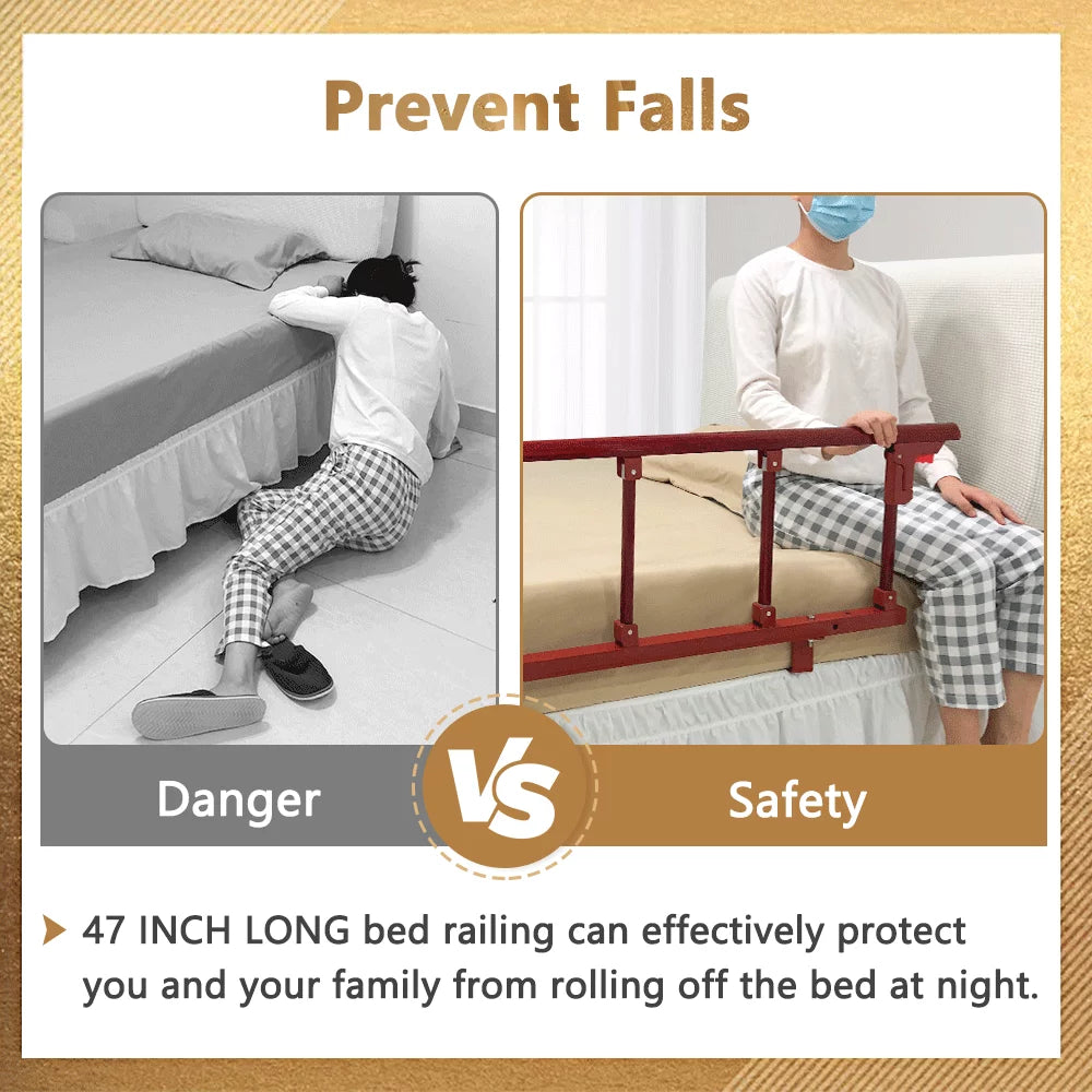 Bed Railing Safety Rails for Seniors with Swing Down Handle C4808