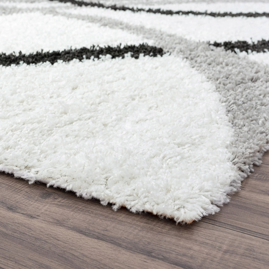 Modern White 4x6 Area Rug for Living Room Bedroom Indoor A4420