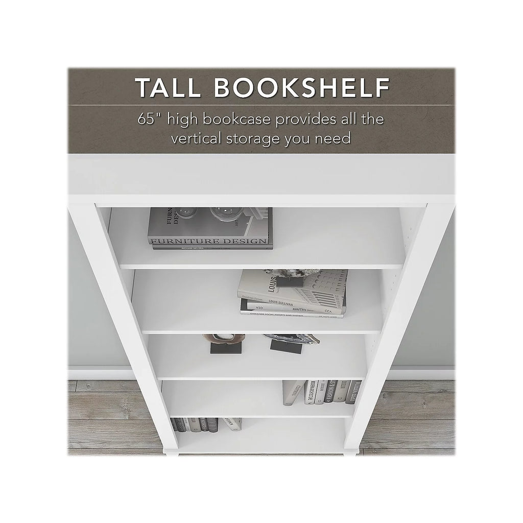 Bush Furniture Somerset 5 Shelf Tall Bookcase White U387859