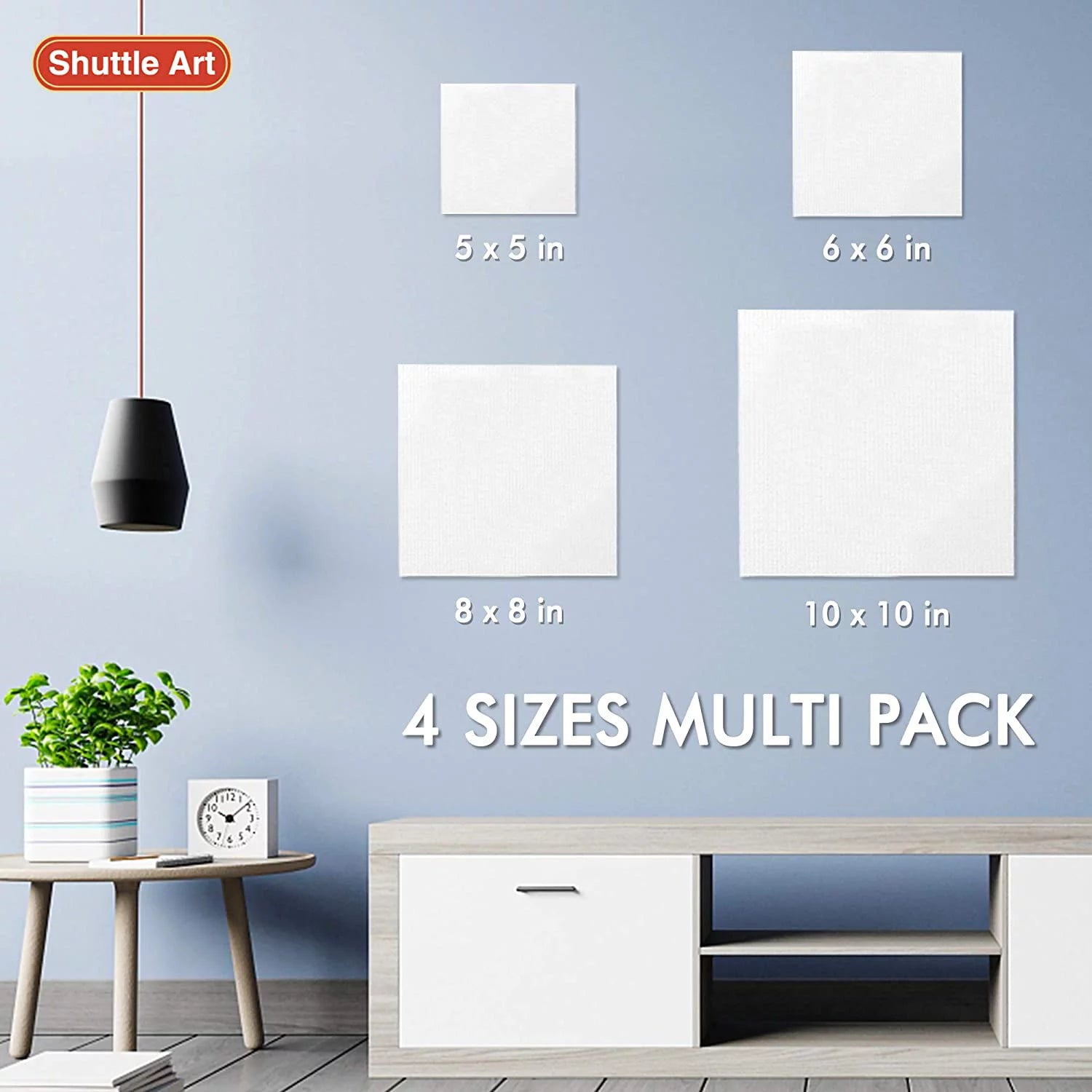 Shuttle Art Painting Canvas Panel, 52 Pack, 100% Cotton, Primed White U63917