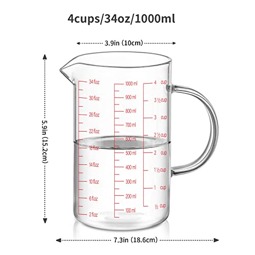 Luvan 1 Gallon Measuring Pitcher with Spout and Handle, 134oz Plastic Container K58179