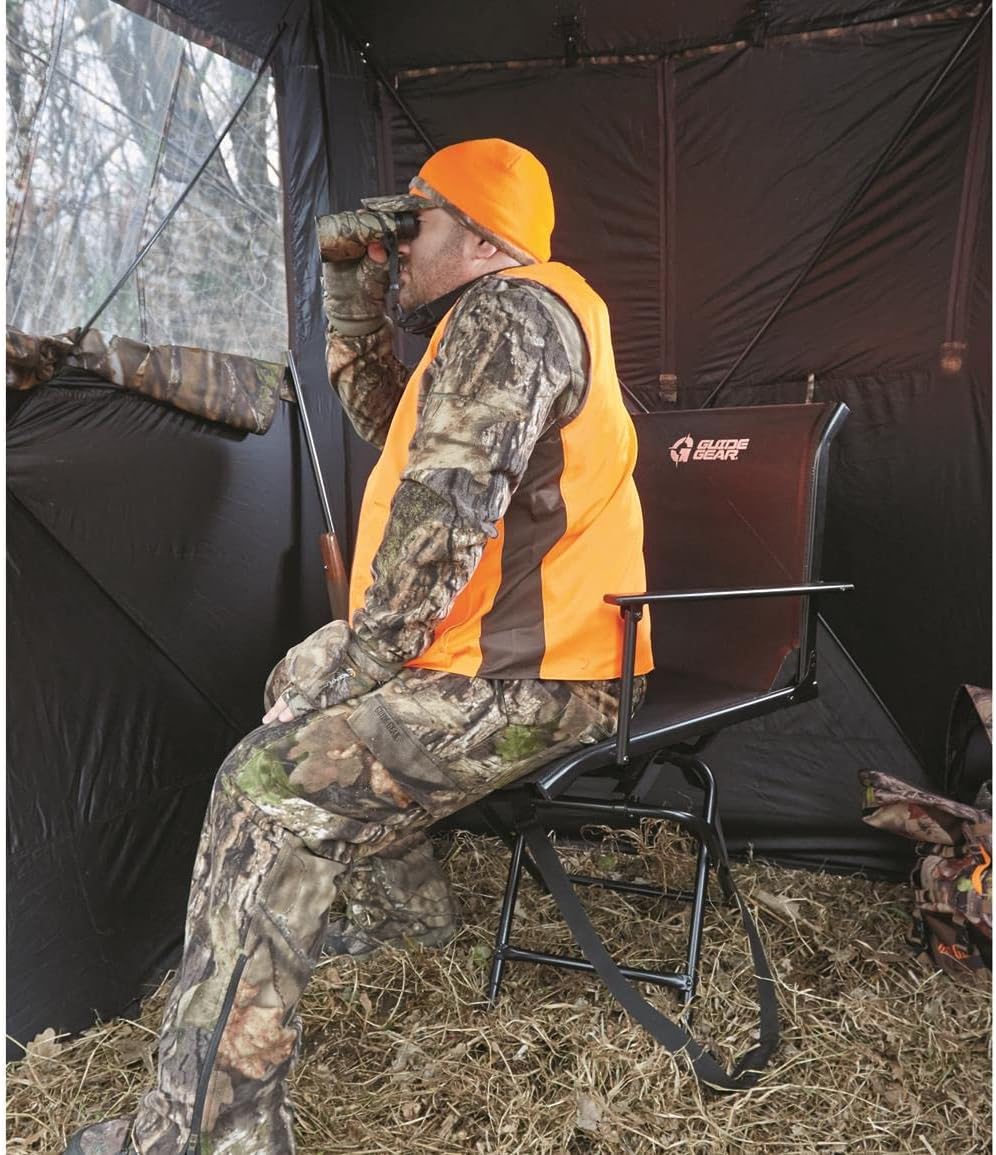 Guide Gear Big Boy Hunting Blind Chair with Armrests, 500-lb Capacity Z47587