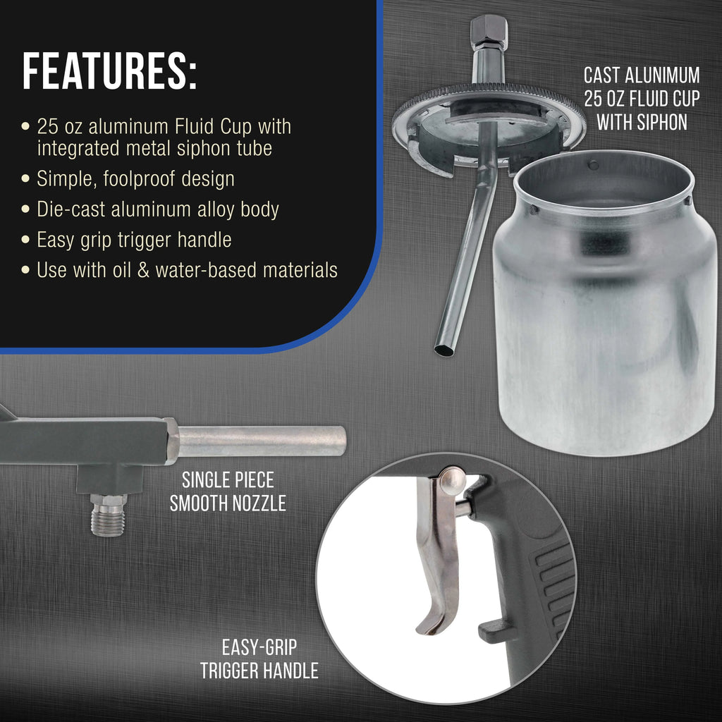 Master Elite Air Undercoating Spray Gun with Regulator & Suction Feed Cup R939