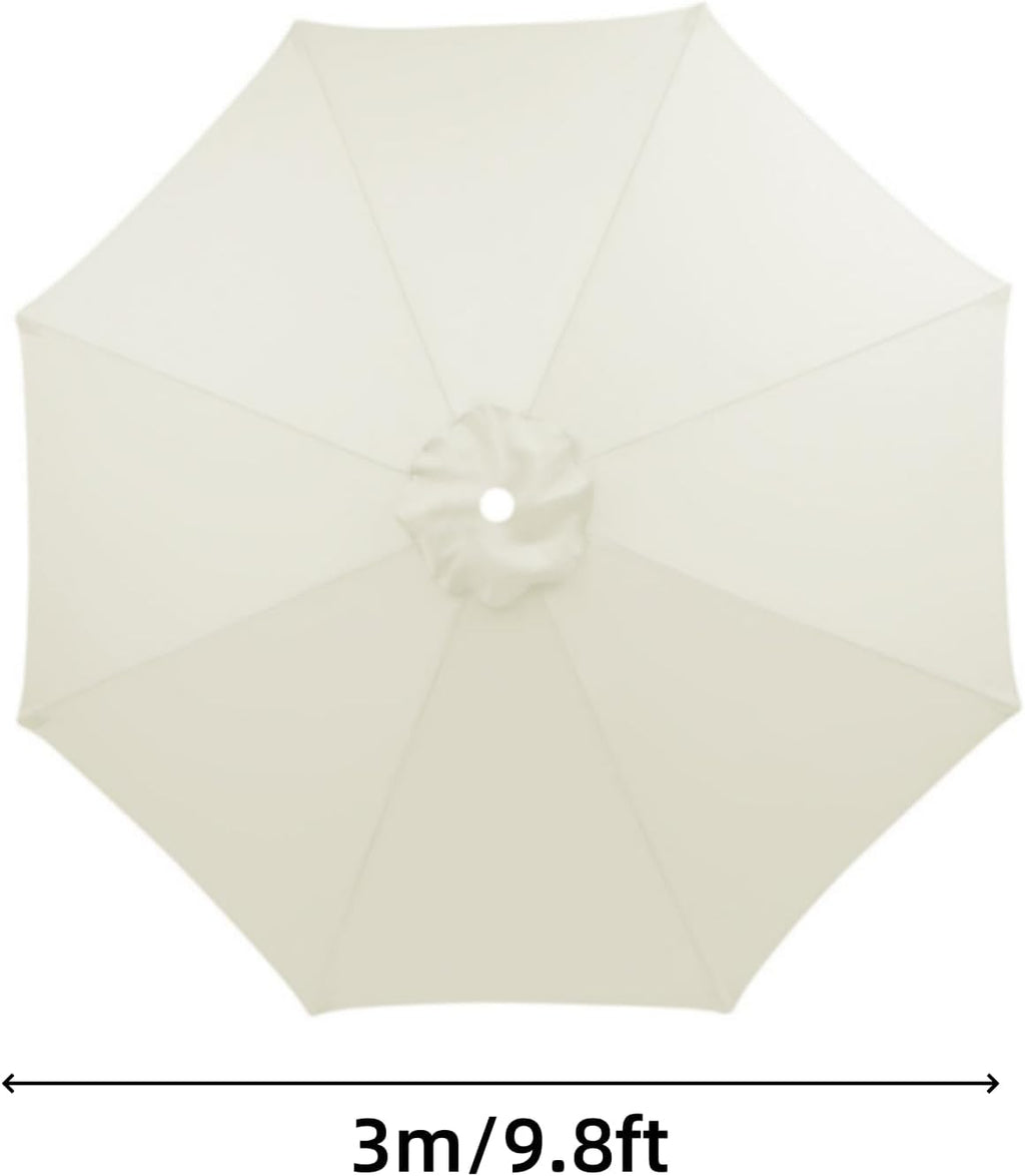9.8ft Patio Umbrella Replacement Canopy Top Cover with 8 Ribs, White N949416