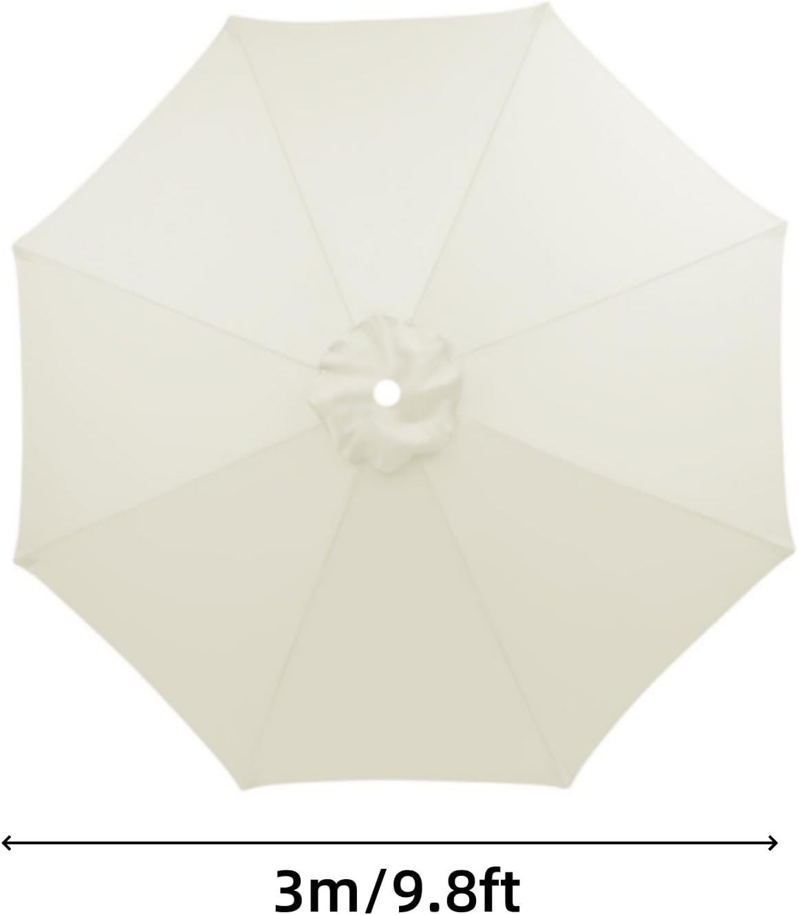 9.8ft Patio Umbrella Replacement Canopy Top Cover with 8 Ribs, White N949416