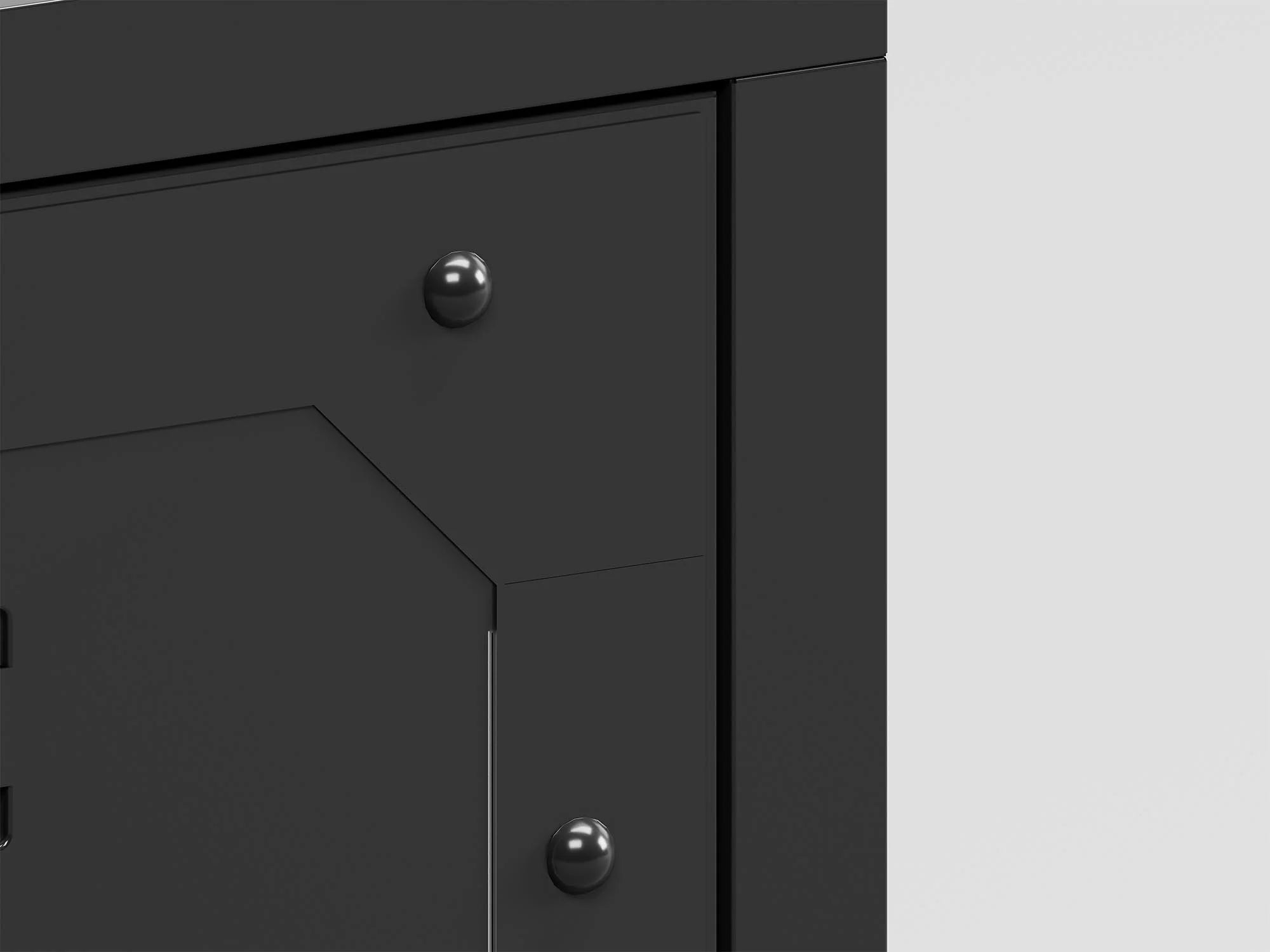 Metal Storage Cabinet 5-Door Lockable Locker 72" Tall Black U504868