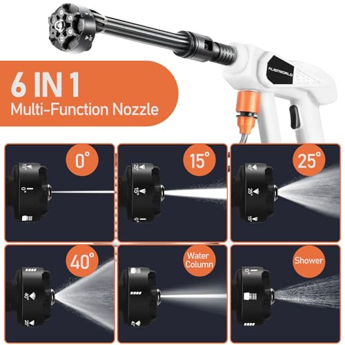 Cordless Pressure Washer with Foam Cannon, 6-in-1 Nozzle, Battery and Charger Included E161660