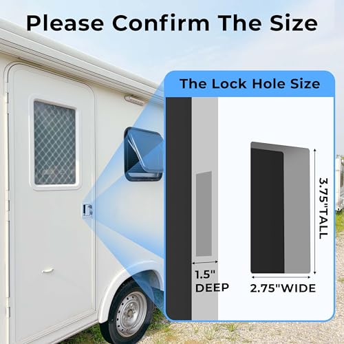 RV Door Lock Replacement with Paddle Deadbolt for Camper Trailer, 4 Keys R733