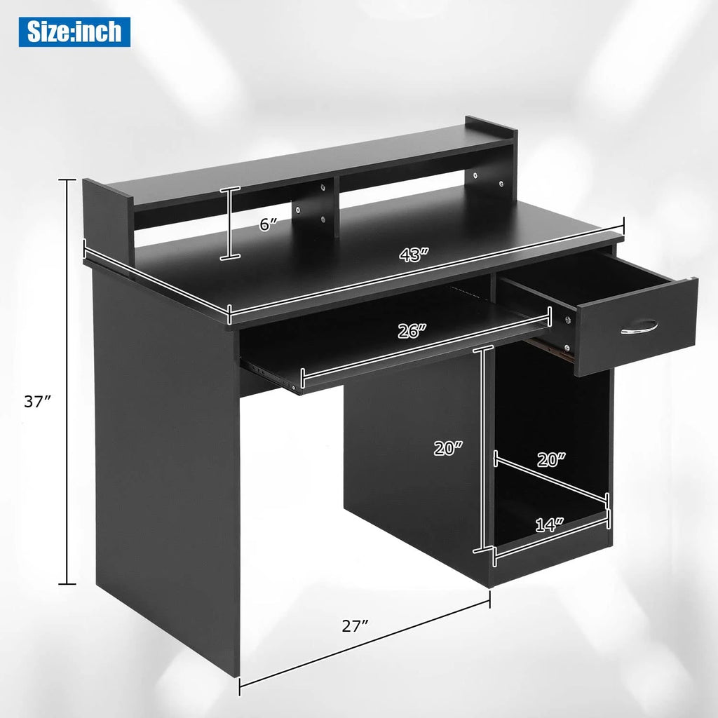 YRLLENSDAN 43" Small Desk with Drawer and Keyboard Tray E5694