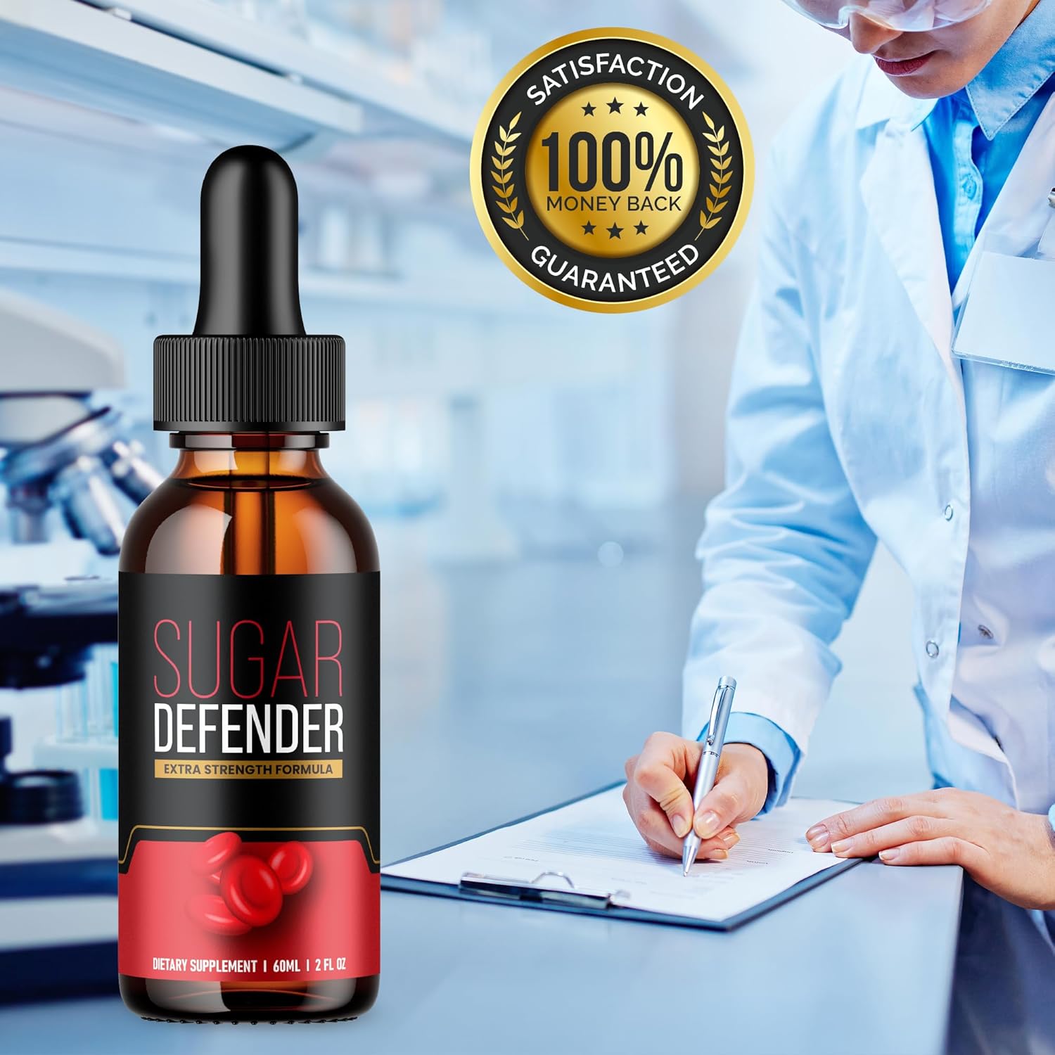 Sugar Defender Drops - Official Formula - Extra Strength Liquid Supplement with Chromium U6400