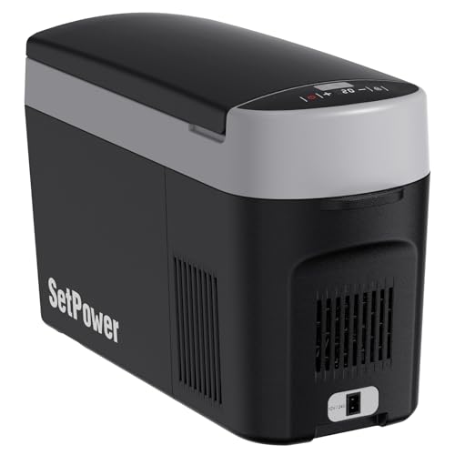 Setpower AB15 12 Volt Refrigerator,16 Quart(15L) Electric Cooler,Portable Car Refrigerator RV Fridge,12v Cooler for Camping,Travel,RV,Vehicles,MPV,SUV,Van;3-Year Warranty (Blue)