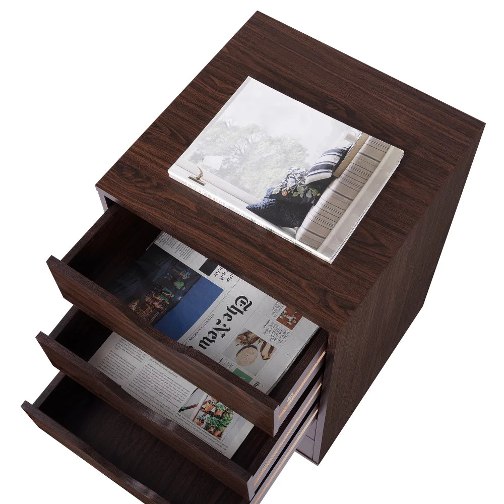 Taylor 5 Drawers Chest Wood Storage Dresser with Wheels - Espresso U717105