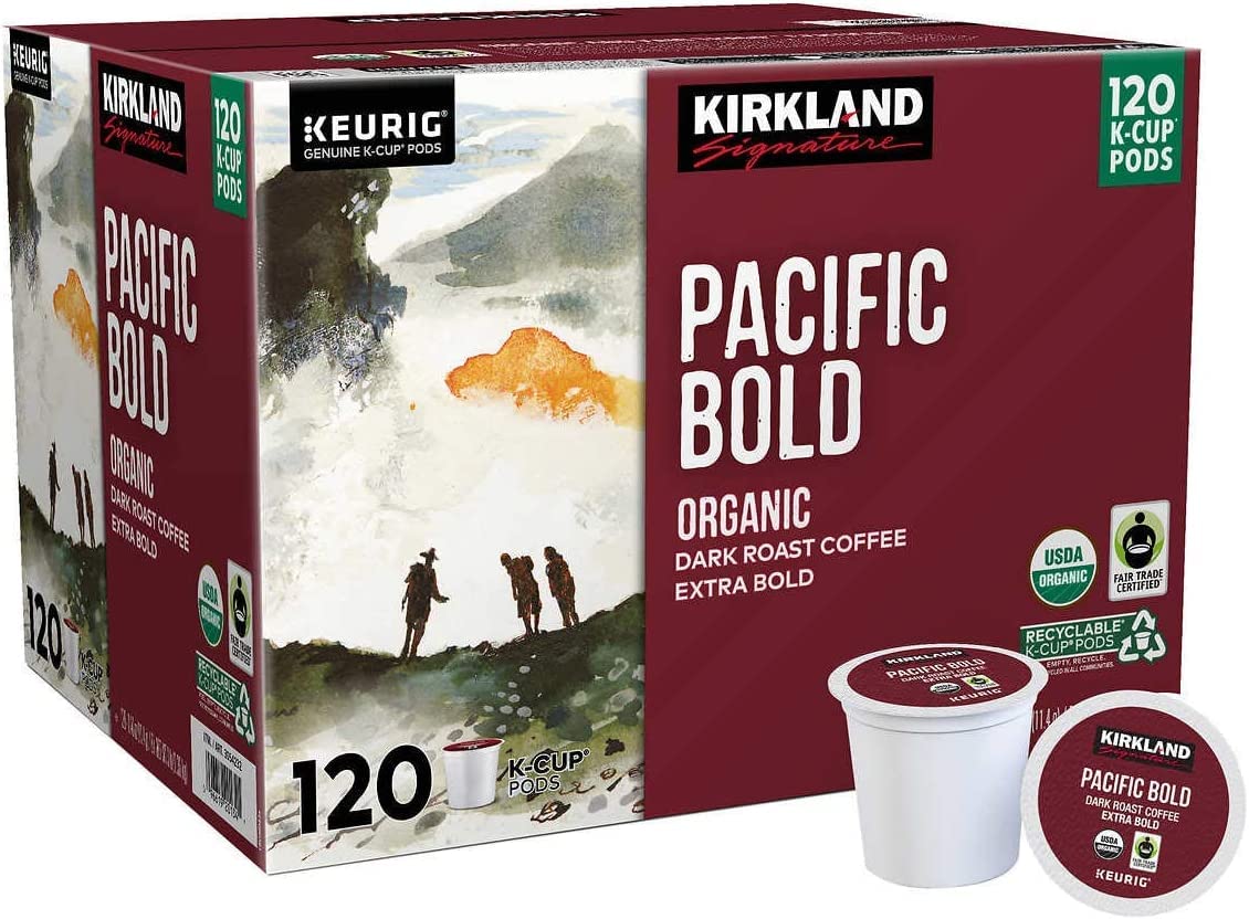 Kirkland Signature Pacific Bold Coffee, Dark, 120 K-Cup Pods M61437