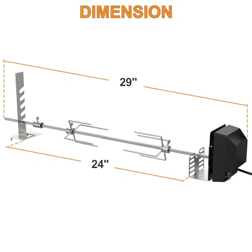 Universal BBQ Rotisserie Grill Kit for 2-6 Burner Grills with 120V Motor Z711715