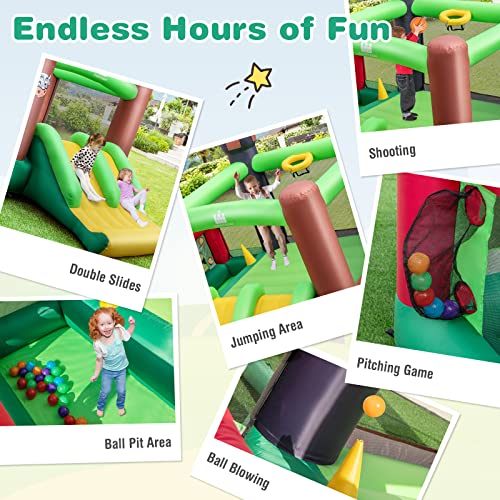 BOUNTECH Inflatable Bounce House with Dual Slides and Ball Pit E58783