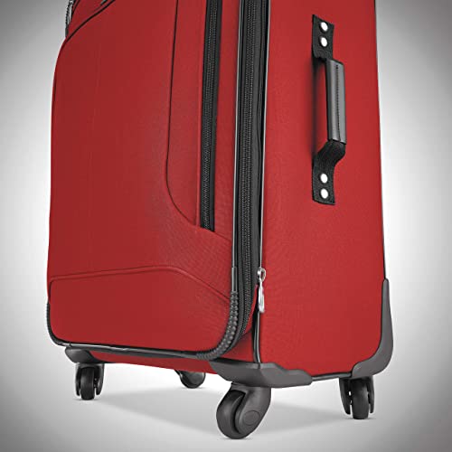 American Tourister Pop Max Softside Luggage 3-Piece Set with Spinner Wheels, Red B128237