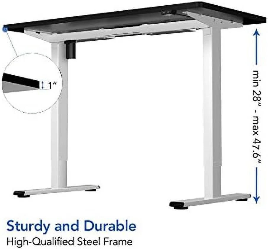 HJZBNONE Adjustable Height Desk 40 x 24 Inches Electric Sit Stand Home Office Table R8140