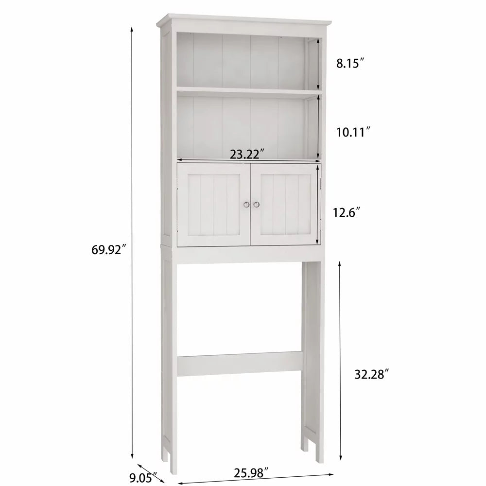 Over The Toilet Storage Cabinet with 2 Doors, White E9825