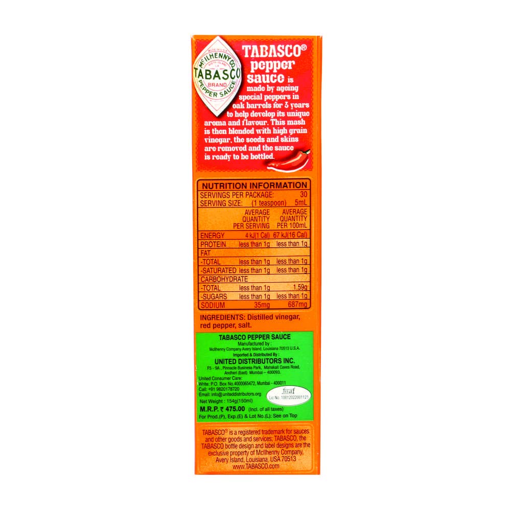 Tabasco Original Hot Sauce 5oz Bottle (Pack of 3) V78343