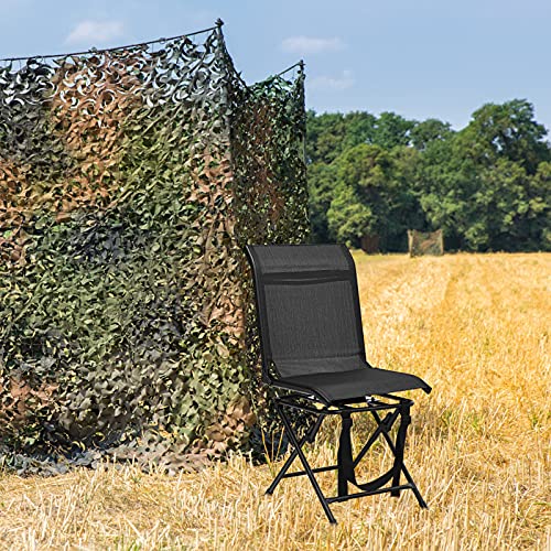 GYMAX Hunting Chair 360 Degree Swivel Folding Blind Chair with Carry Handle P607