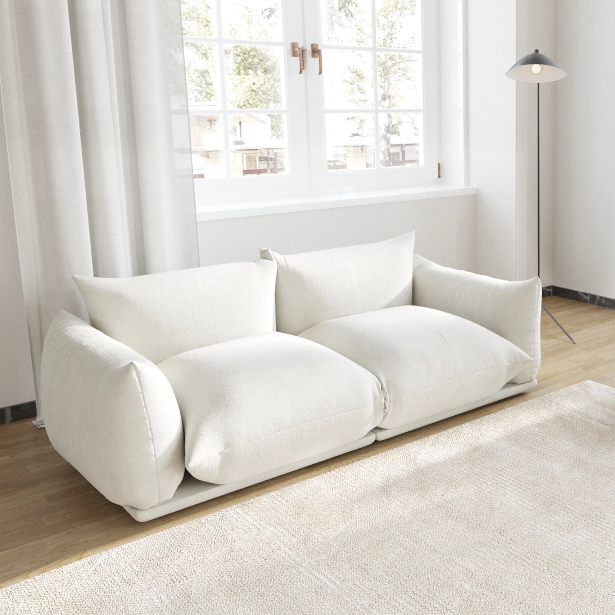 Magic Home Convertible Modular Sectional Sofa Chenille Couch Beige O56890