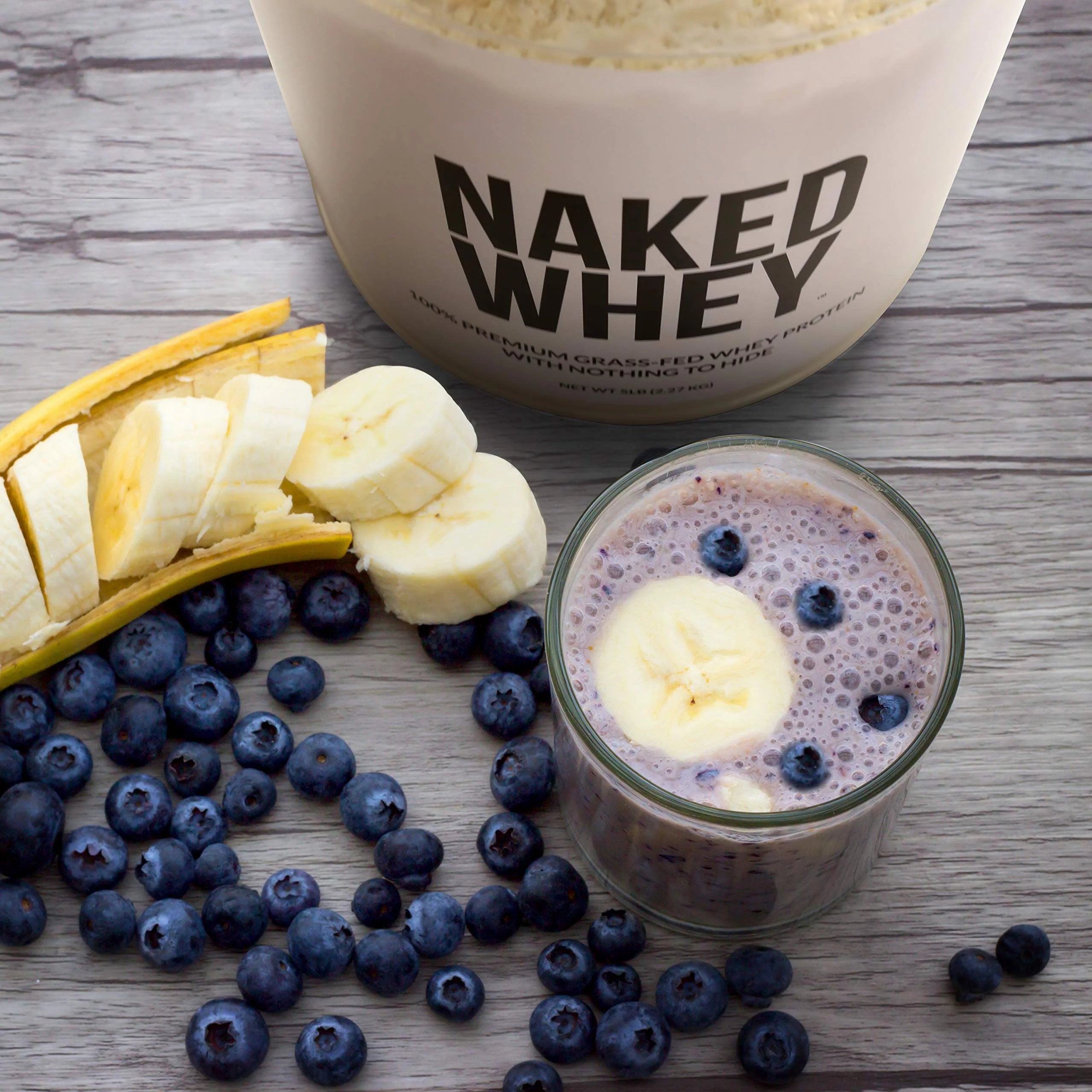 Naked WHEY 5LB Unflavored Whey Protein Powder, 100% Grass Fed, 1 Ingredient J97515
