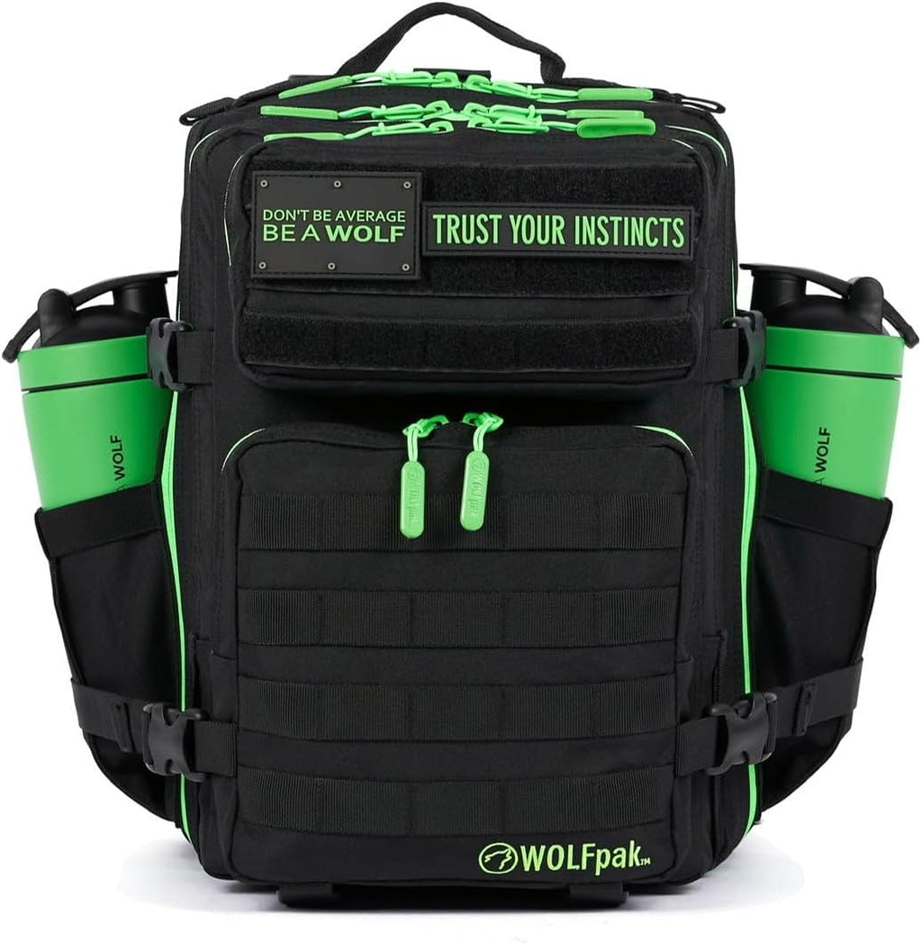 WOLFpak 25L Backpack Black Neon Green F56904