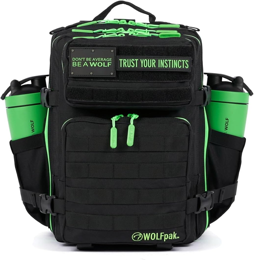 WOLFpak 25L Backpack Black Neon Green F56904