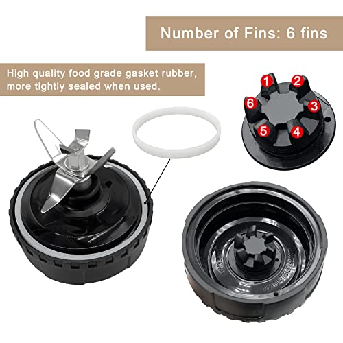 6 Fins Blender Blade Replacement for Nutri Ninja BL660 BL770, 16 oz Cup I113