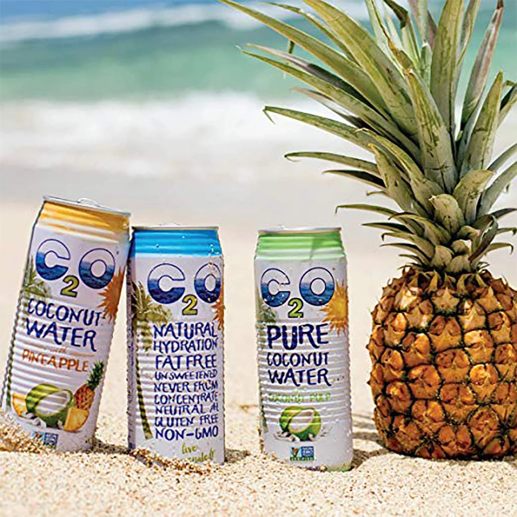 C2O Pure Coconut Water, No Added Sugar, 17.5 FL OZ (Pack of 12) D829