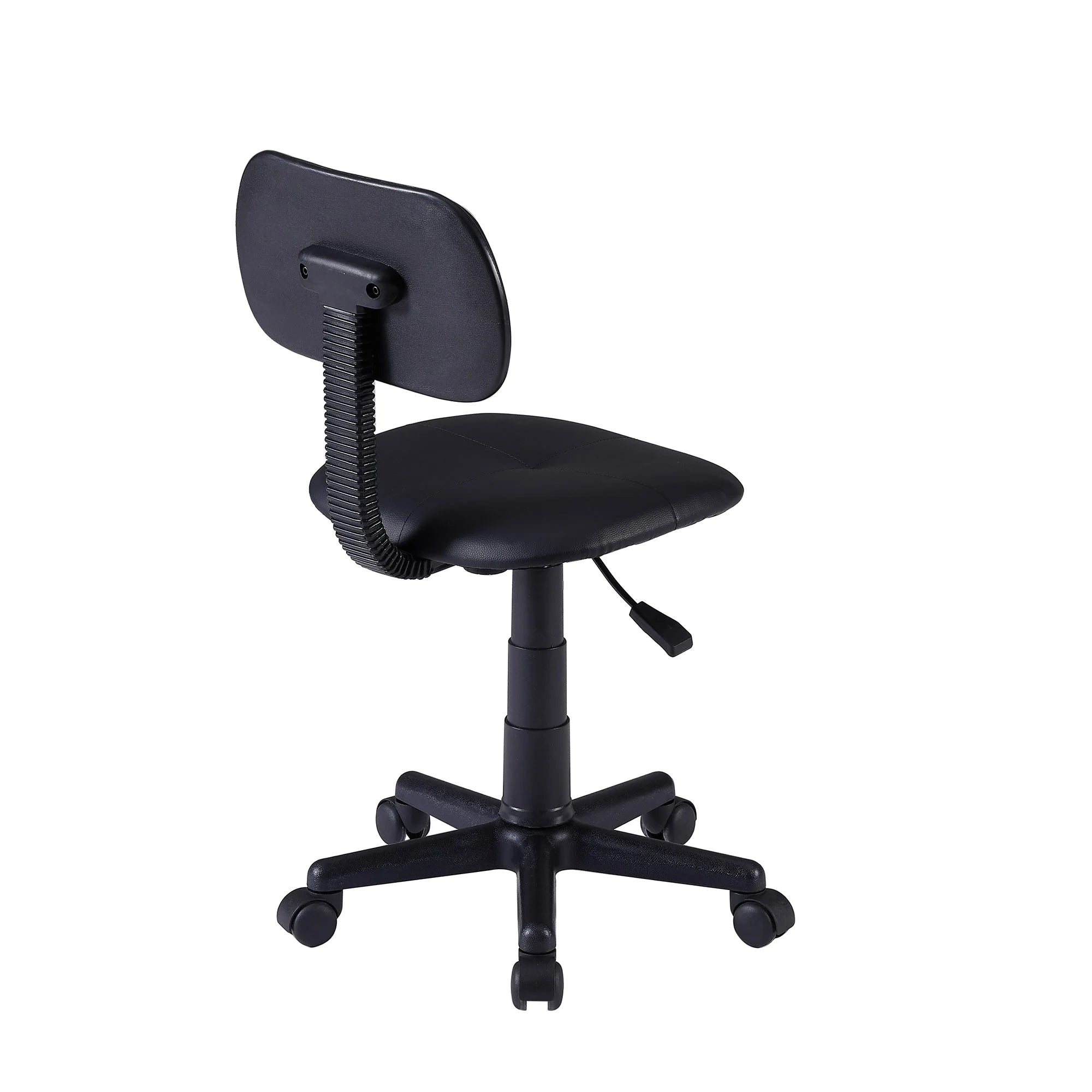 VECELO Armless Office Chair, Low-Back Adjustable Height, Black U485