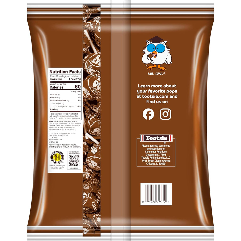 Tootsie Pops Chocolate Flavored Lollipops, Individually Wrapped, 50 Count Z906721