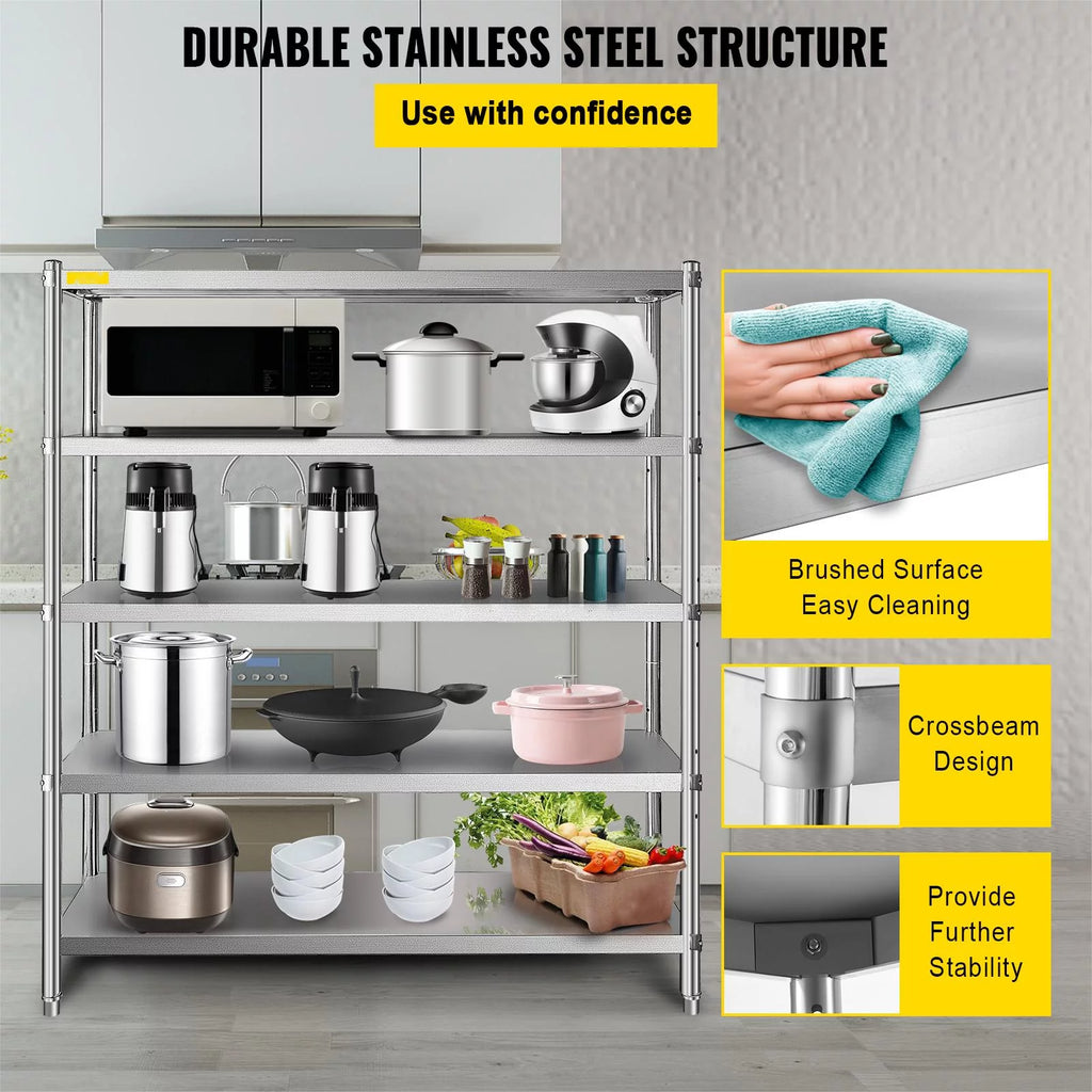 BENTISM Shelving Unit 5-Tier Stainless Steel 60x18.5 inch N80821